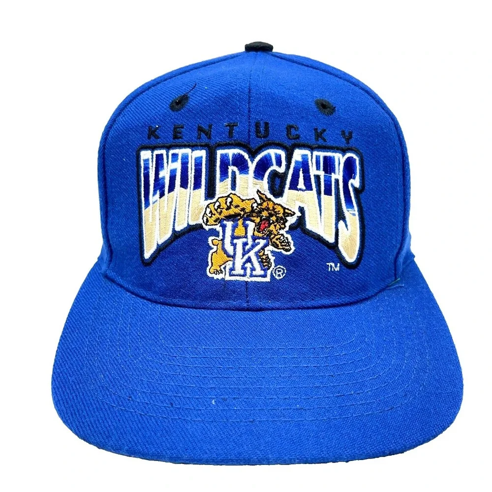 Vintage Kentucky Wildcats Hat Cap Snapback Blue The Game 90s Wool Blend‎ Block